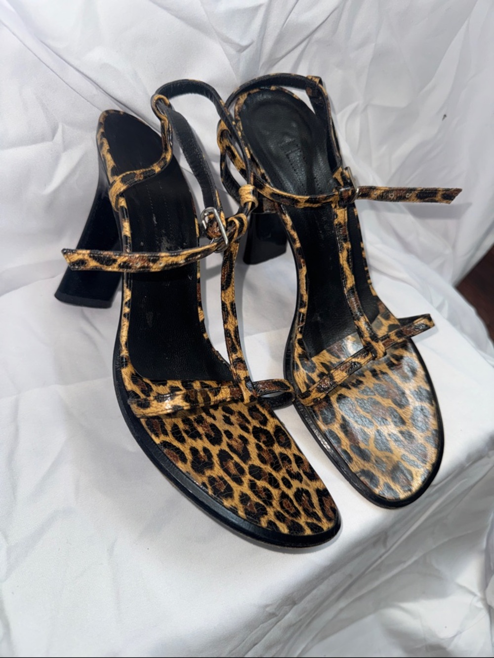 Leopard Print Strappy Mid-Heel Plein Sud Sandals - Brown